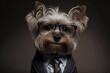 My little friends portrait, happy dog in a suit!