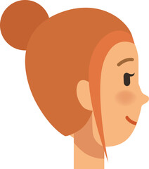 Wall Mural - Red hair girl cartoon head side view