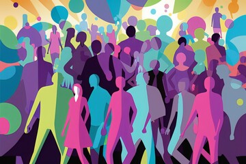 Abstract Crowds: An Illustration of a Group of Crowded People