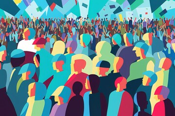 Abstract Crowd Dynamics: A Illustration of a Crowded Group of People