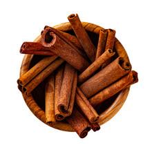 Cinnamon Sticks  In Bamboo Bowl,