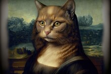 Mona Lisa As An Cat Illustration Generative Ai