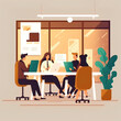 © Alan Deor - Flat vector illustration design Business process and business team working Generative AI