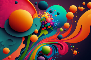 Wall Mural - abstract colorful background with circles. Created with AI