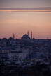 Istanbul, Turkey, January, 14 2023, Mosques on the skyline of Istanbul, Turkey