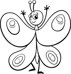 Wall Mural - cartoon butterfly insect animal character coloring page