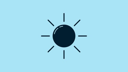 Sticker - Blue Sun icon isolated on blue background. 4K Video motion graphic animation