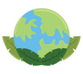 Wall Mural - world map ecology icon