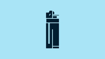 Poster - Blue Lighter icon isolated on blue background. 4K Video motion graphic animation