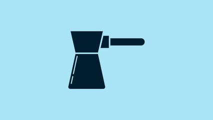 Canvas Print - Blue Coffee turk icon isolated on blue background. 4K Video motion graphic animation