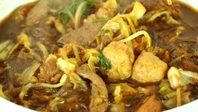 Thai Stewed Pork Soup Or Kao Lao Moo Nam Tok,  Thai Street Food.