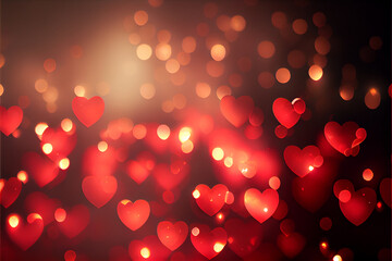 Bokeh heart wallpaper Generative Ai