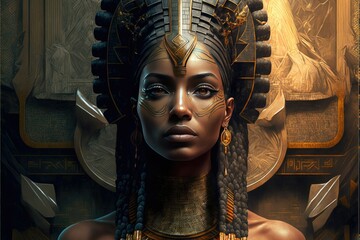 egyptian goddess isis, ai generated image of isis in afrofuturistic style