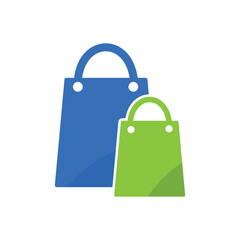 Wall Mural - Shopping bags icon. Vector illustration includes two variations of the icon one in blue and one a green.