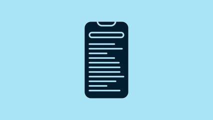 Blue Computer api interface icon isolated on blue background. Application programming interface API technology. Software integration. 4K Video motion graphic animation