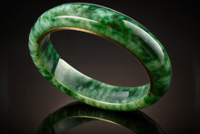 A Jadeite Jade Bangle With Streaks Of Imperial Green Jade (ai Generated)