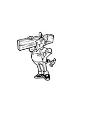 Illustration characters, happy carpenter, worker, people