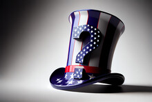 Uncle Sam Style Top Hat With Question Mark, Generative Ai