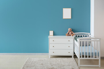 Wall Mural - Stylish interior of children's room with baby bed