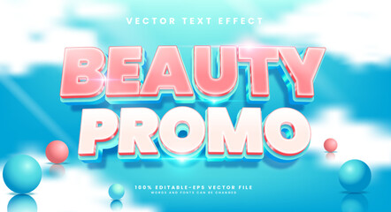 Wall Mural - Beauty promo 3d editable vector text style effect, suitable for promotion product name