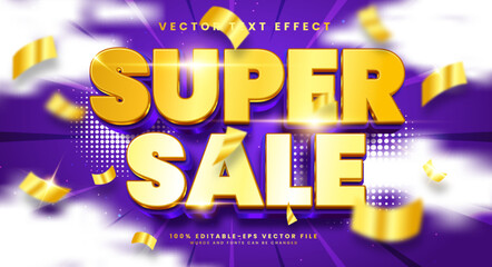 Wall Mural - Super sale 3d editable vector text style effect, suitable for promotion product name