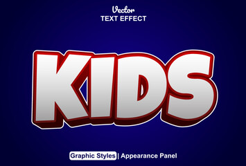 Wall Mural - kids text effect with graphic style and editable.