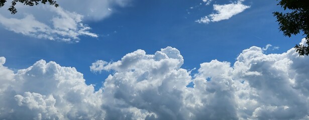 Canvas Print - Panoramic view of blue sky with clouds