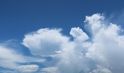 Canvas Print - Beautiful view on blue sky with shaped clouds