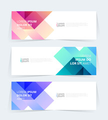 Wall Mural - geometric banner design with vector presentation template.