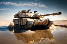 M1 Abrams Tank, American War Concept - Generative AI