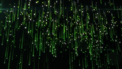Digits Raining Down In Space