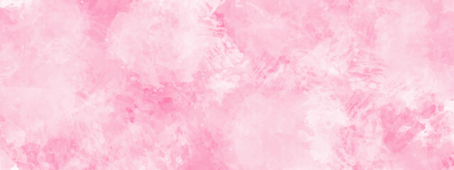 Wall Mural - Soft pastel pink watercolor background painted on white paper texture. pink and white grunge background. pink marble texture.