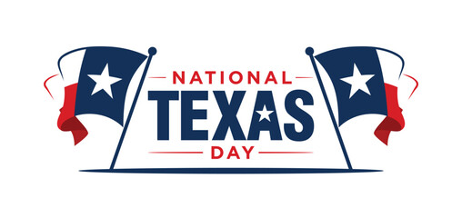 Wall Mural - National Texas Day. February 1. Vector Illustration.