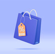 © absent84 - 3D Shopping Bag with Price Tag and Percent Sign