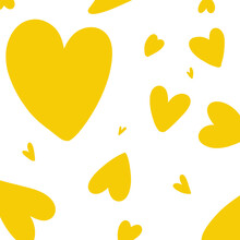 Set Of Yellow Hearts