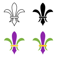 Fleur De Lis in flat style isolated