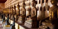 Antique Statue Of Buddha In Si Saket Temple At Vientiane-Laos