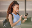 © Rethea B/peopleimages.com - Phone, student and happy woman networking in city while on a walk or commuting to college. Happiness, smile and female university girl from Mexico browsing on social media with cellphone in town.