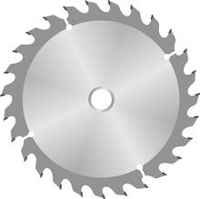 Circular Saw Blade On An Isolated White Background. Tool For Cutting Lumber. Vector Illustration.
