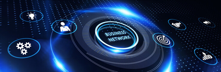 Wall Mural - business, technology, internet and network concept. online business network. 3d illustration