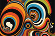 Psychedelic background, pattern, texture, '70s style, generative ai