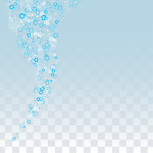 Christmas Vector Background With Falling Snowflakes  Isolated On Transparent Background. Realistic Snow Sparkle Pattern. Snowfall Overlay Print. Winter Sky. Realistic Snow. Happy Christmas, New Year.