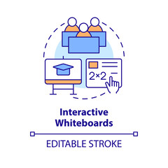 Wall Mural - interactive whiteboards concept icon. educational application of ict abstract idea thin line illustr