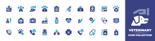 Veterinary Icon Set Full Style. Solid, Disable, Gradient, Duotone, Regular, Thin. Vector Illustration And Transparent Icon.