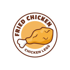 Sticker - fried chicken logo and font, emblem, badge object graphic illustration