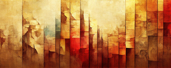 Wall Mural - Abstract old brown paper as vintage wallpaper background (Generative AI)