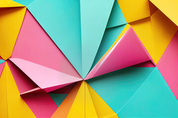 Wall Mural - Abstract colorful origami paper wallpaper background (Generative AI)