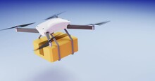 Drone Animation Package Delivery Looping Ready, Quadcopter, 4K, 3D Render