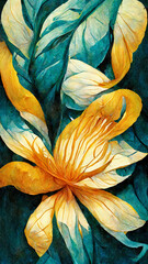 Wall Mural - yellow flower illustration concept design illustration generative ai content by midjourney