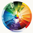 a full color wheel in the style of a calming gradient